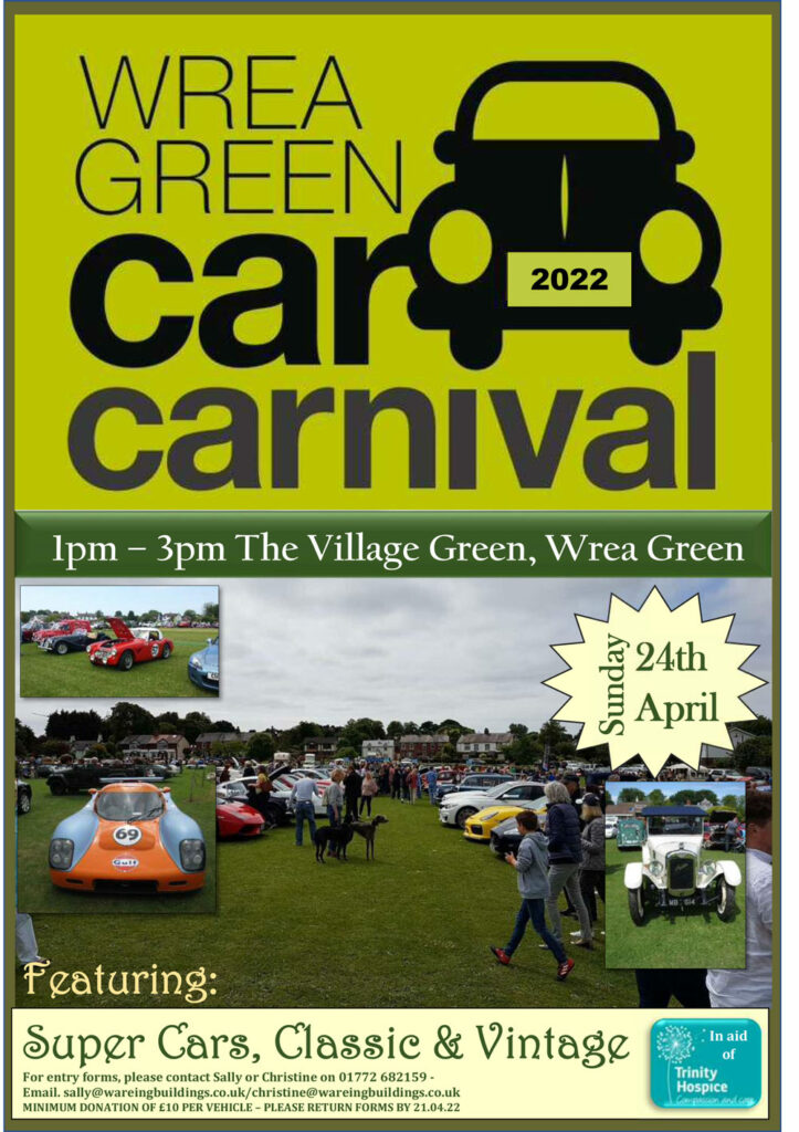 Wrea Green Car Carnival Sunday 24th April